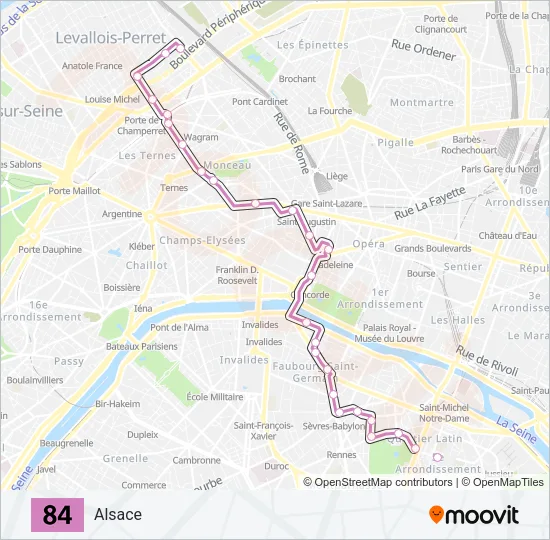 84 Bus Line Map
