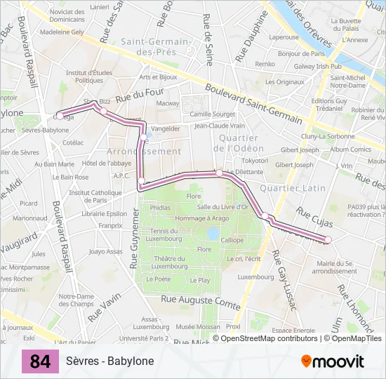 84 Bus Line Map