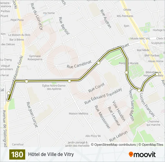 180 Bus Line Map