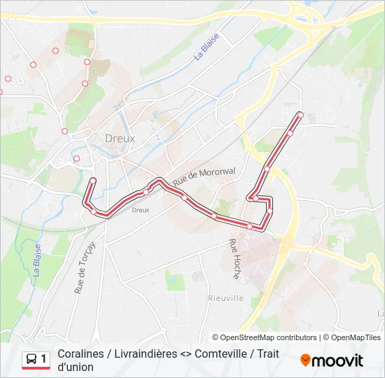 1 Bus Line Map