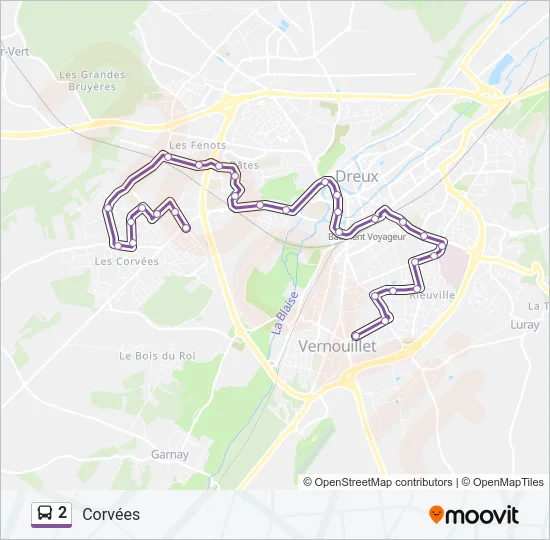 2 Bus Line Map