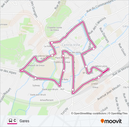 C Bus Line Map