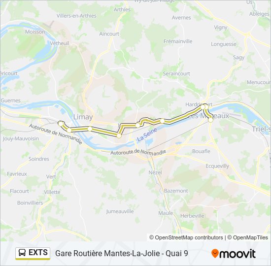 EXTS Bus Line Map