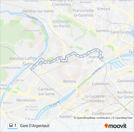1 Bus Line Map