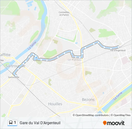1 Bus Line Map