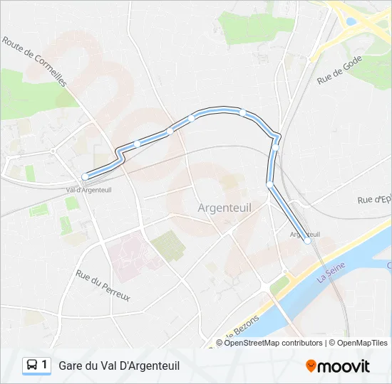 1 Bus Line Map