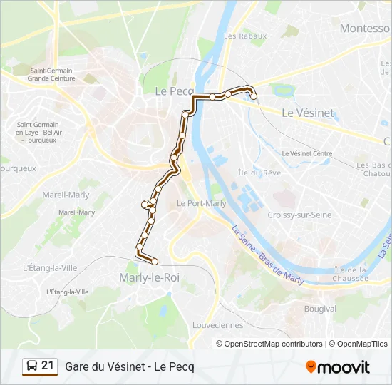 21 Bus Line Map