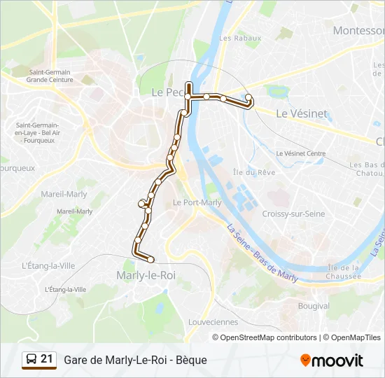 21 Bus Line Map