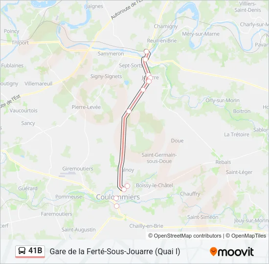 41B Bus Line Map
