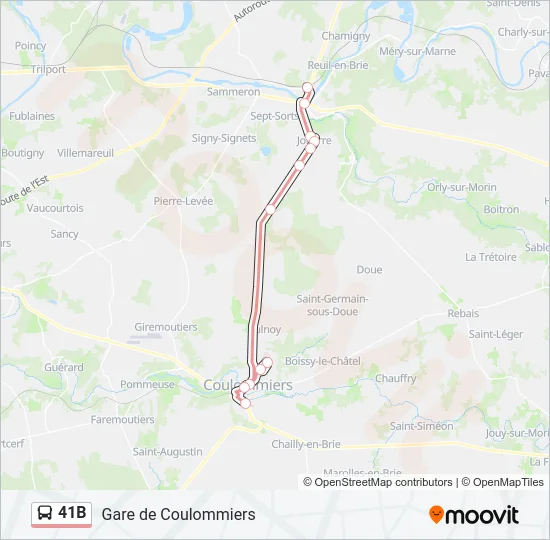 41B Bus Line Map
