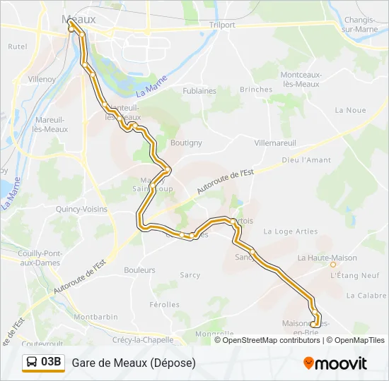 03B Bus Line Map