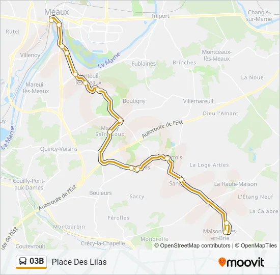 03B Bus Line Map