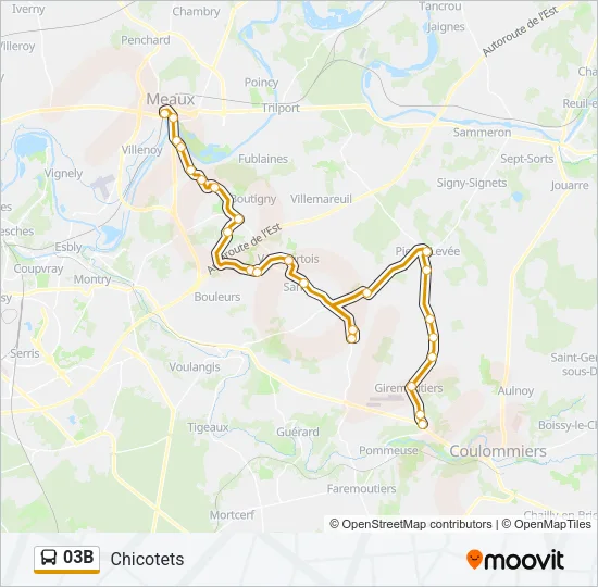 03B Bus Line Map