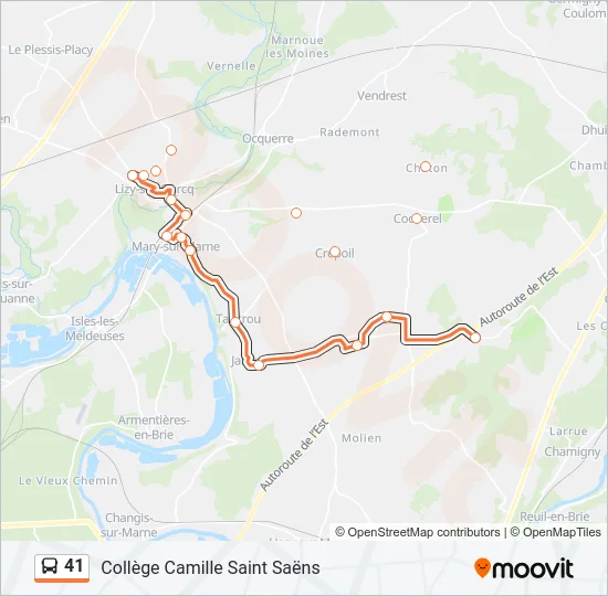 41 Bus Line Map