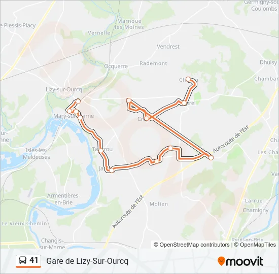 41 Bus Line Map