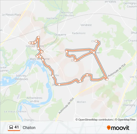 41 Bus Line Map