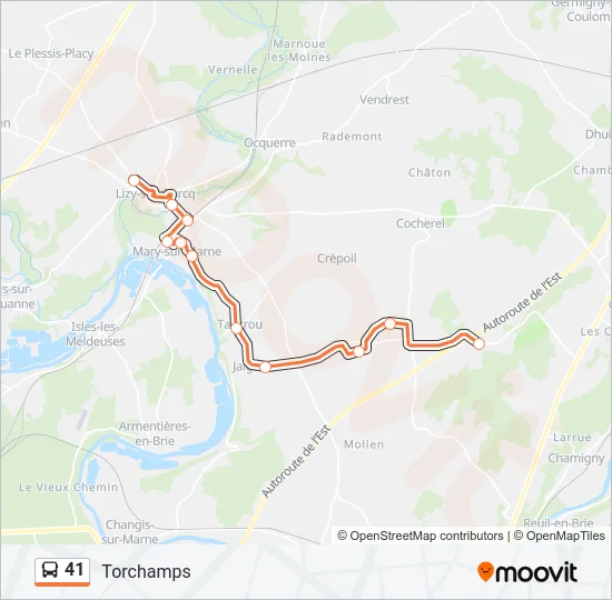 41 Bus Line Map
