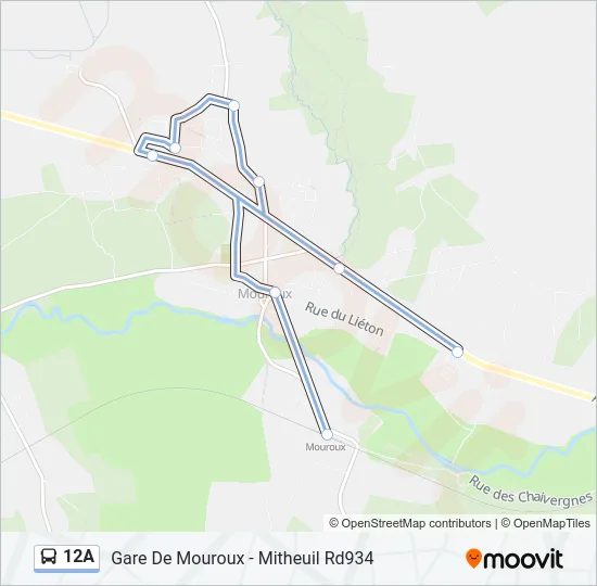 12A Bus Line Map