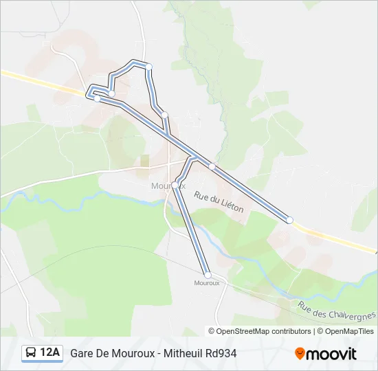 12A Bus Line Map