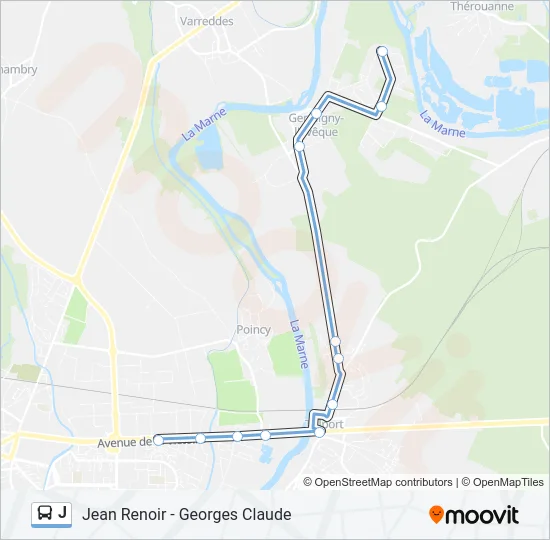 J Bus Line Map