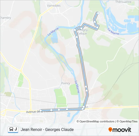 J Bus Line Map