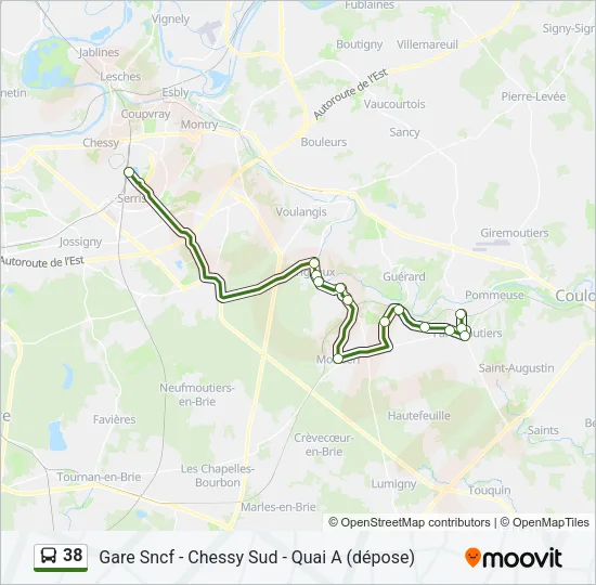 38 Bus Line Map