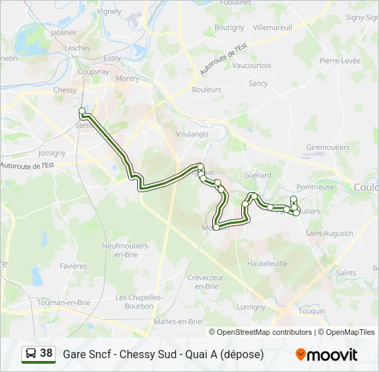 38 Bus Line Map