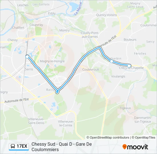17EX Bus Line Map