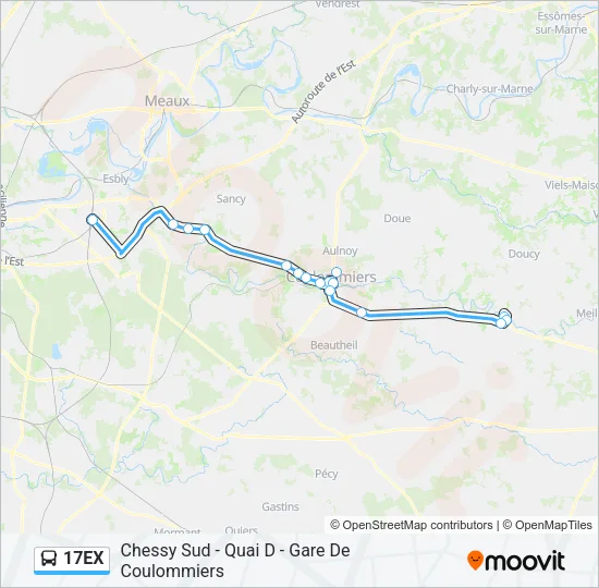 17EX Bus Line Map