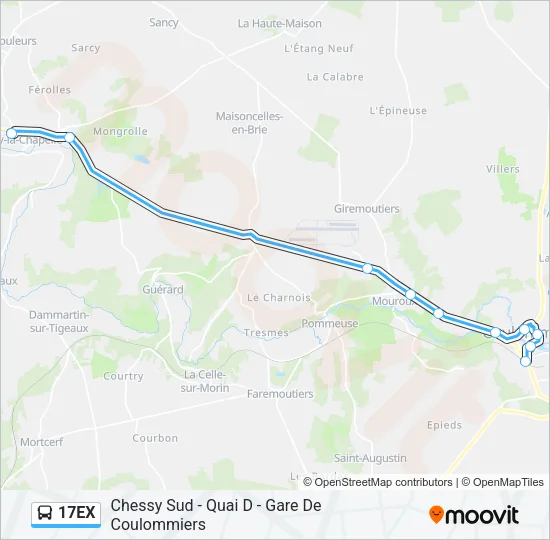 17EX Bus Line Map