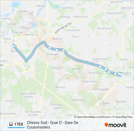 17EX Bus Line Map