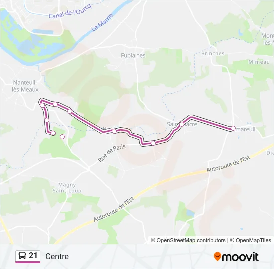 21 Bus Line Map