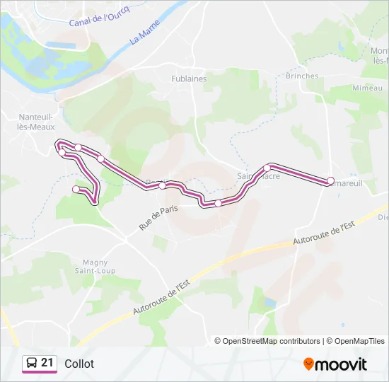 21 Bus Line Map