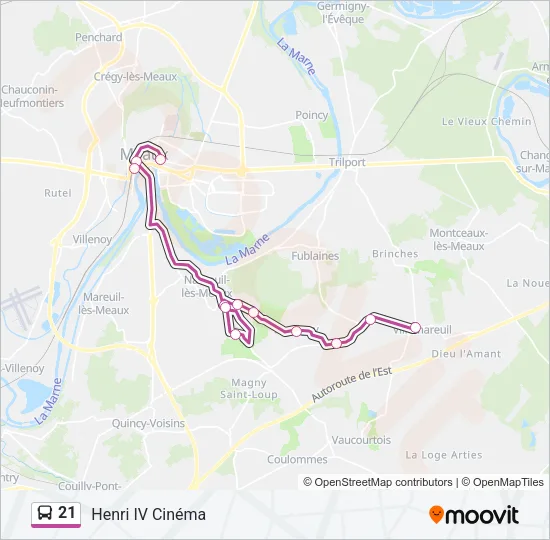 21 Bus Line Map