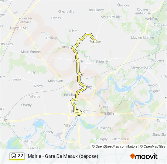 22 Bus Line Map