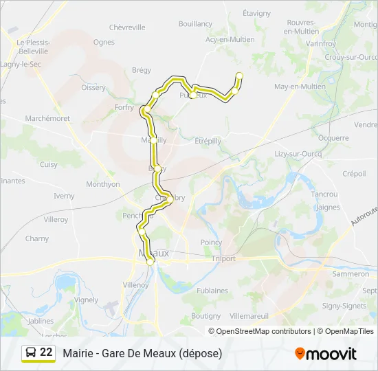 22 Bus Line Map