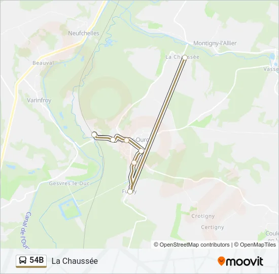 54B Bus Line Map