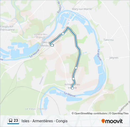 23 Bus Line Map