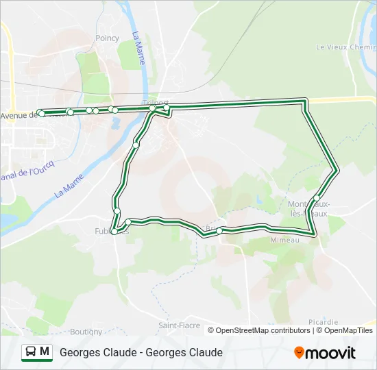 M Bus Line Map