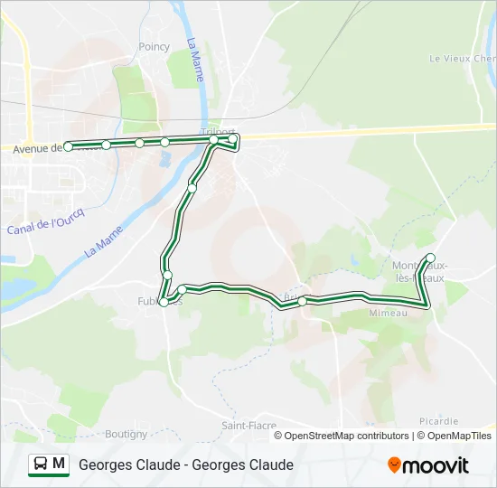 M Bus Line Map