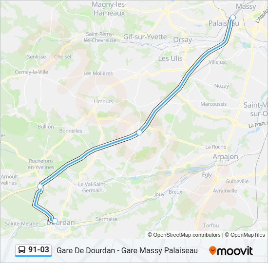 91-03 bus Line Map