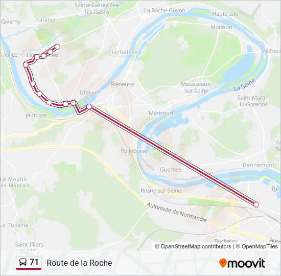 71 Bus Line Map