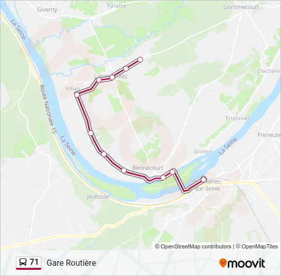71 Bus Line Map