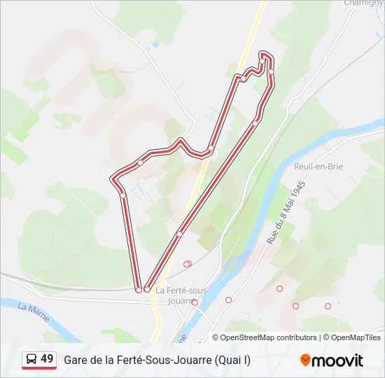 49 Bus Line Map