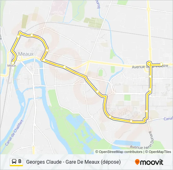 B Bus Line Map