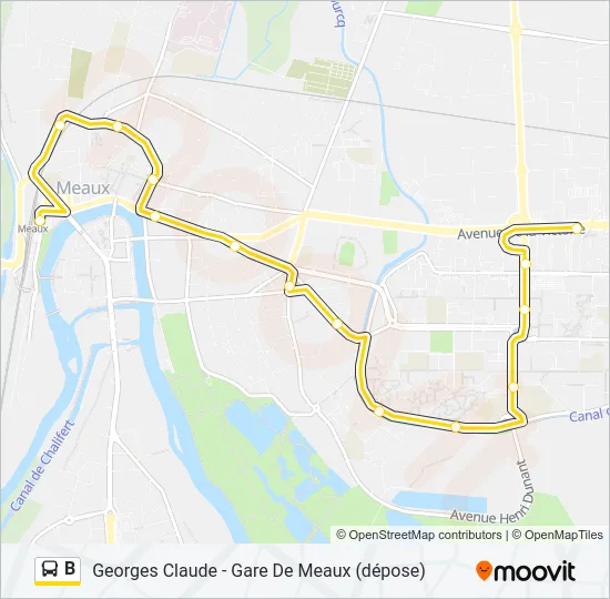 B Bus Line Map