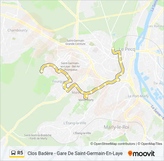 R5 Bus Line Map
