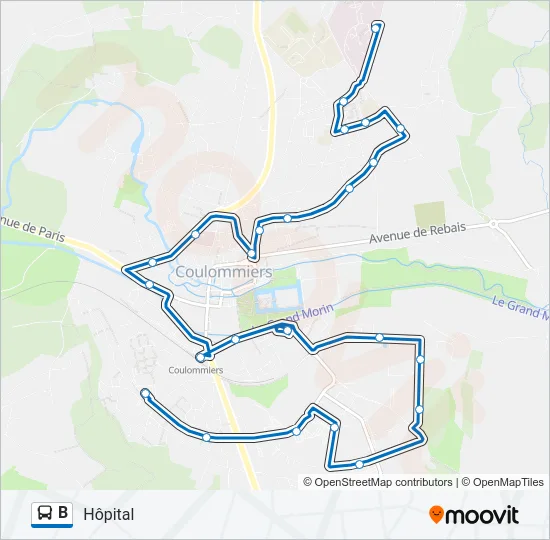B Bus Line Map