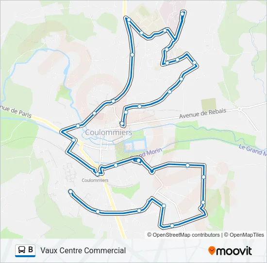 B Bus Line Map