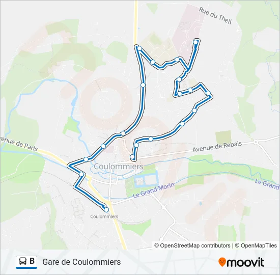 B Bus Line Map